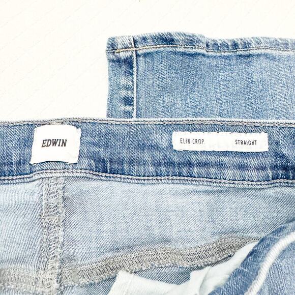 Edwin Elin Crop Straight Light Wash Denim Jeans Zip Fly Size 29 - Picture 6 of 8